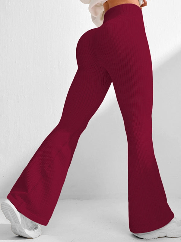 ZASUWA Female Ribbed Flare High-rise Leggings