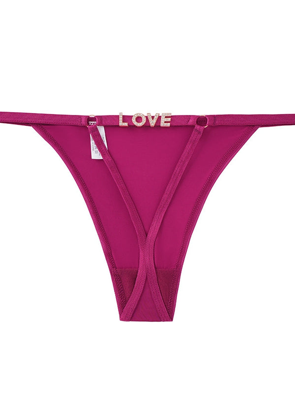 ZASUWA Femal Sexy Mesh Cutout Metal Panties