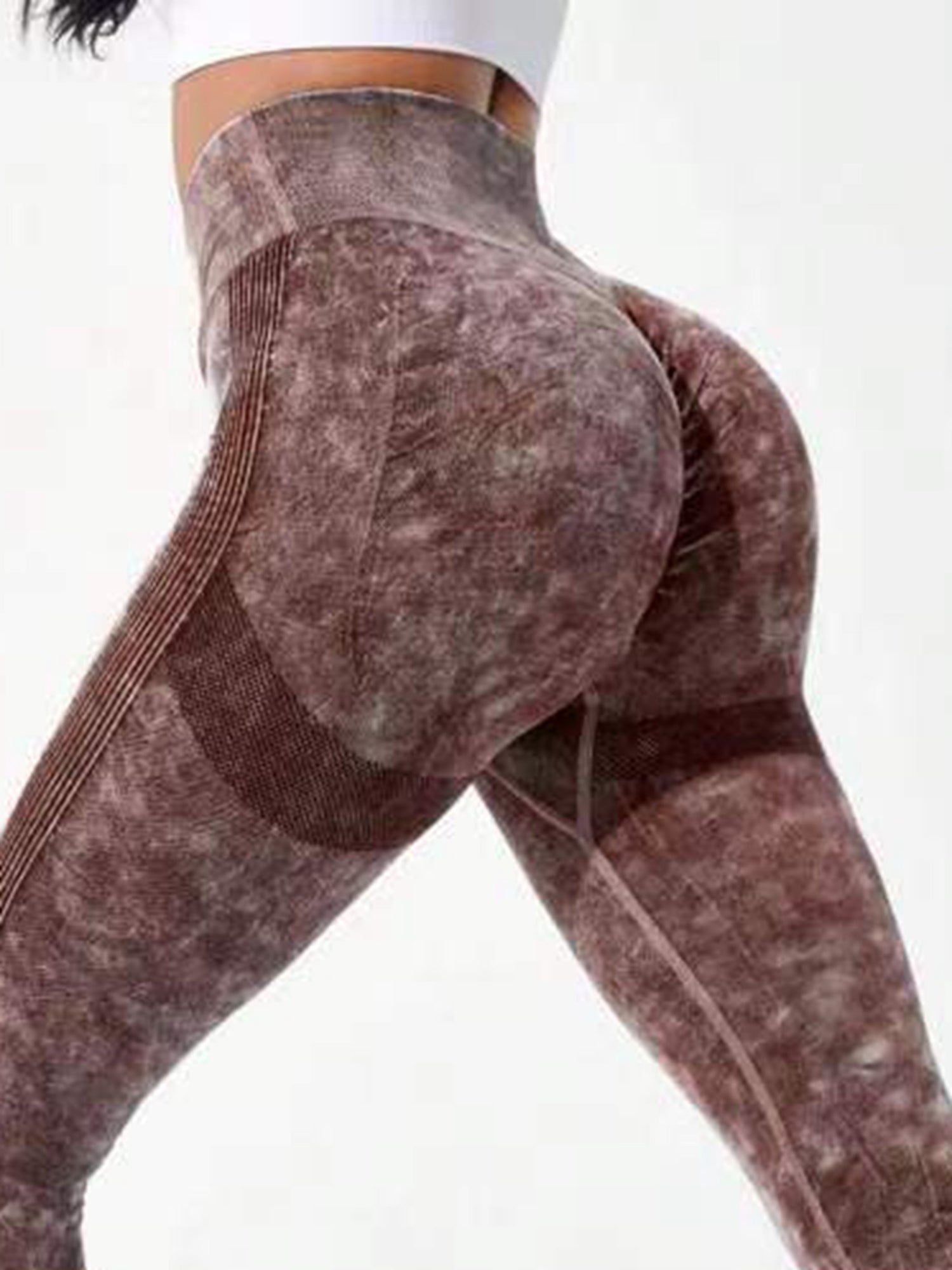 ZASUWA Female Denim V-shape Waist Scrunch Bum Leggings