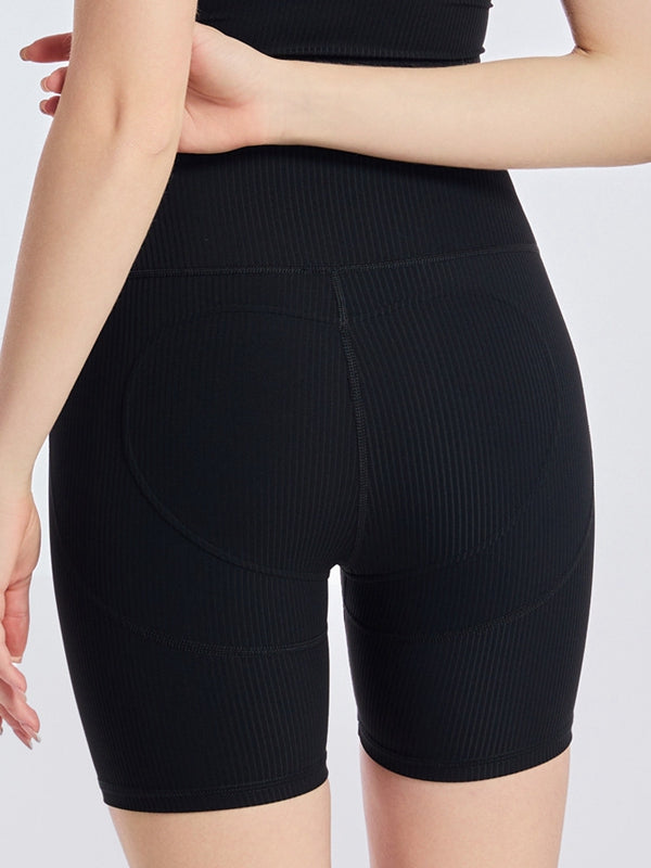 ZASUWA Female Ribbed Scrunch Bum Hip-lift Booty Gym Shorts