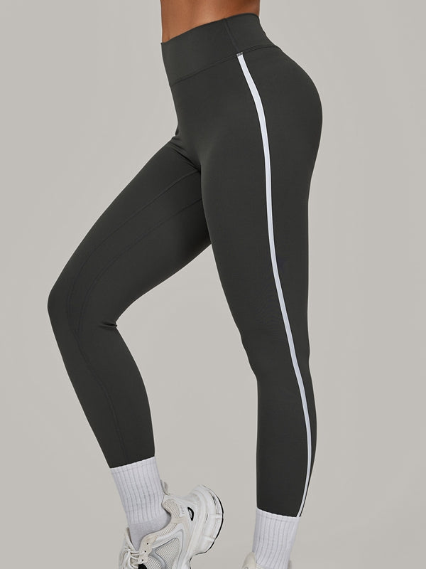 ZASUWA Female Contrast Color Stripe High-rise Leggings