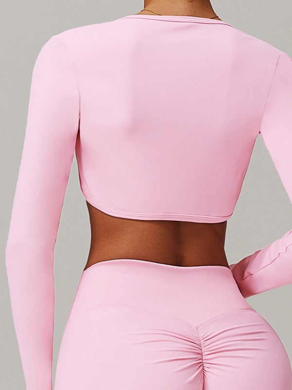 ZASUWA Female Square Collar Cropped Long Sleeves