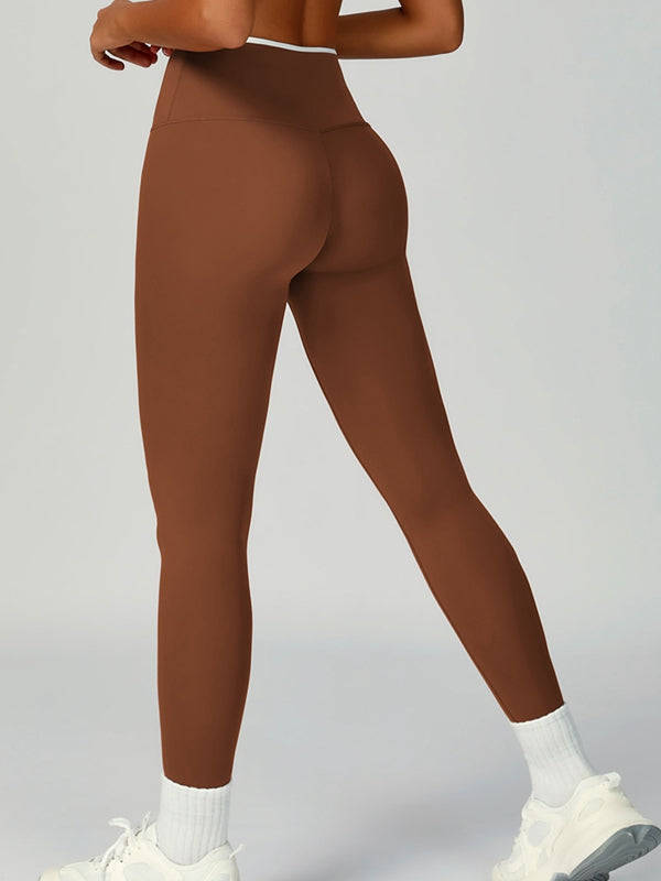 ZASUWA Female Contrast Color Stripe High-rise Flare Leggings