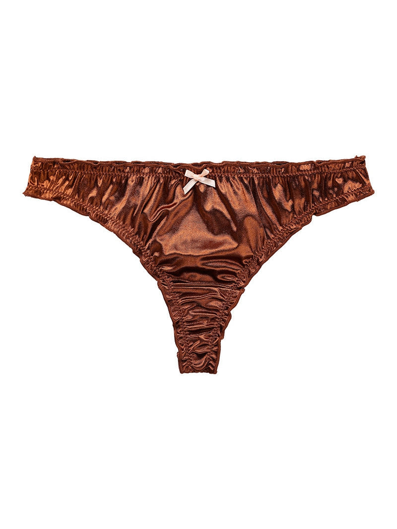 ZASUWA Female Velvet Bow-knot T-back Panties