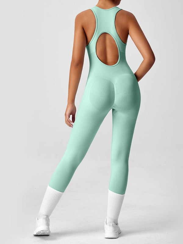 ZASUWA Female Zipper Hollow Out Jumpsuit