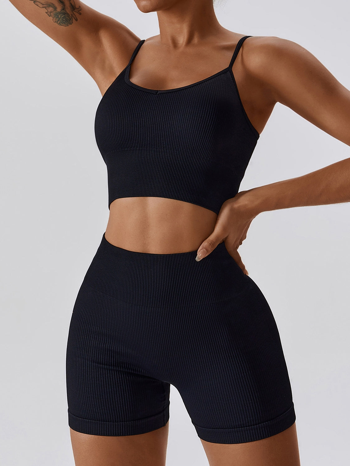 ZASUWA Female Ribbed Cross Back Sports Bras