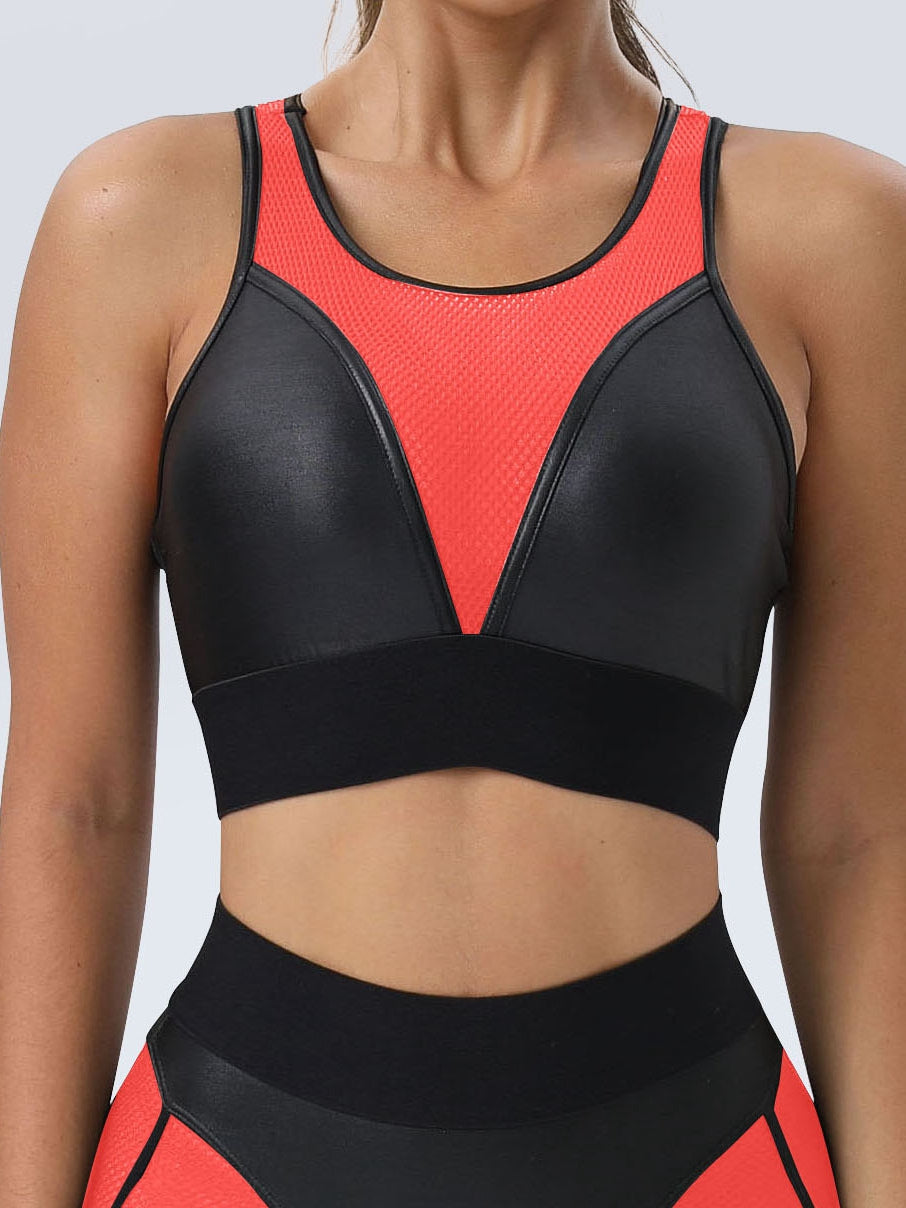 ZASUWA Female Fly Eye Contrast Color High-rise Sportswear