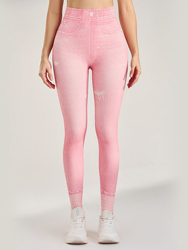 ZASUWA Female Denim Pocket Hip-lift Leggings