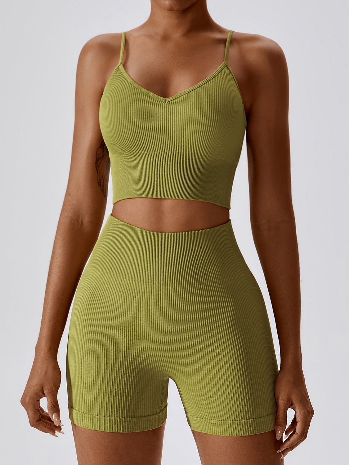 ZASUWA Female Ribbed Cross Back Sports Bras