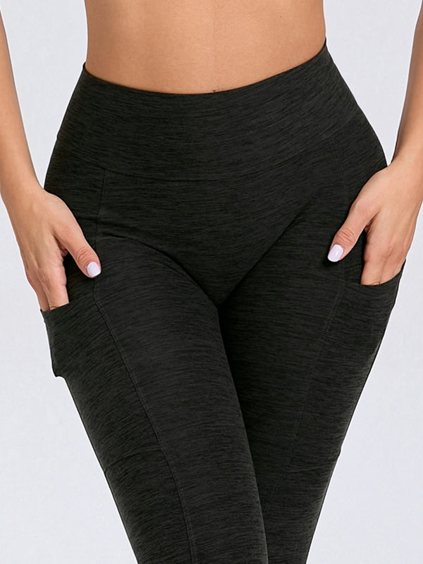 ZASUWA Female Deep V Back Pocket Scrunch Bum Leggings