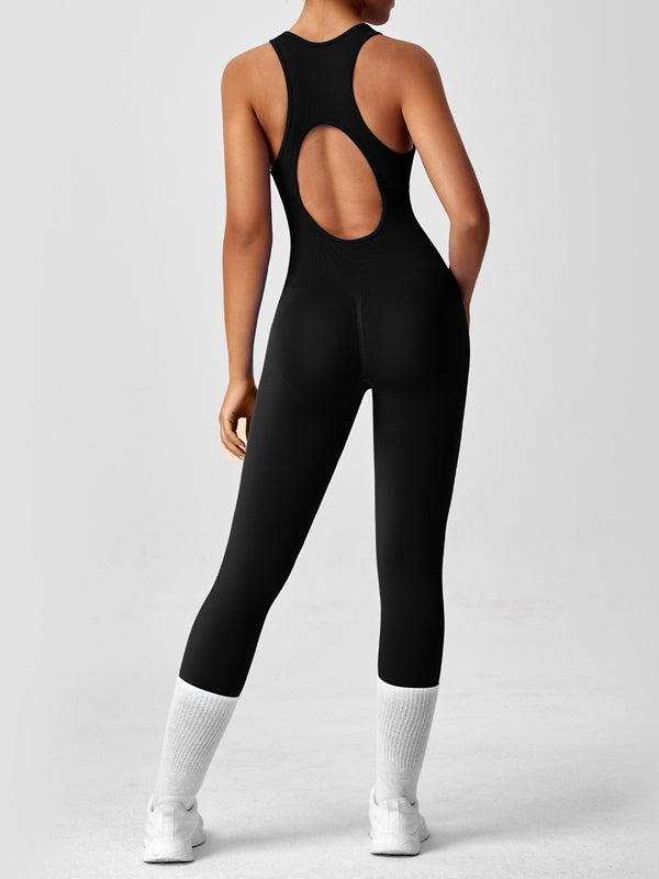 ZASUWA Female Zipper Hollow Out Jumpsuit
