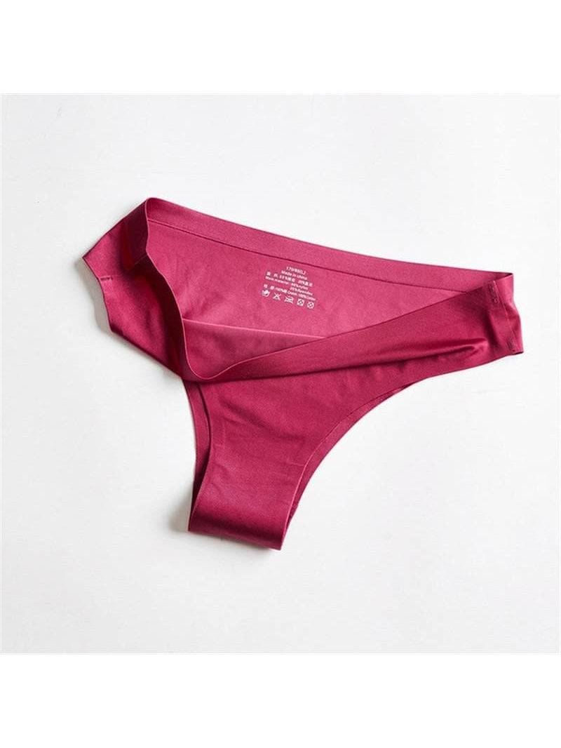 ZASUWA Female Solid Ice Silk Shorts Thong