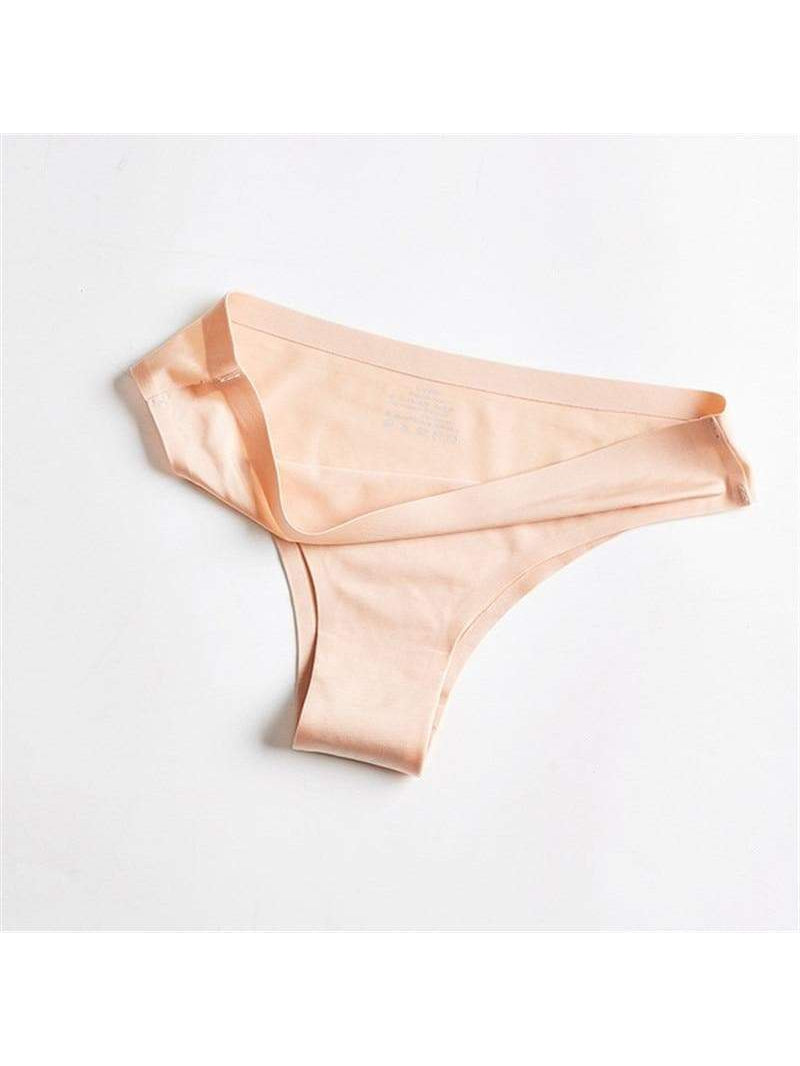 ZASUWA Female Solid Ice Silk Shorts Thong