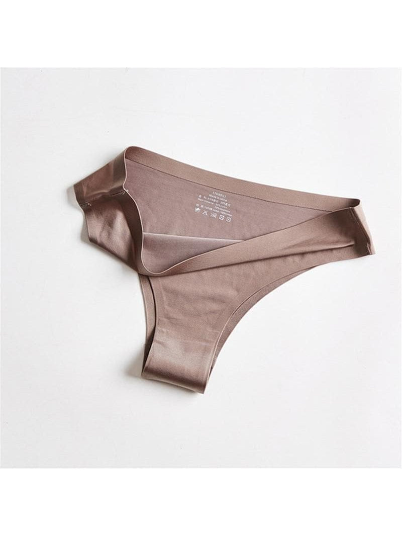 ZASUWA Female Solid Ice Silk Shorts Thong