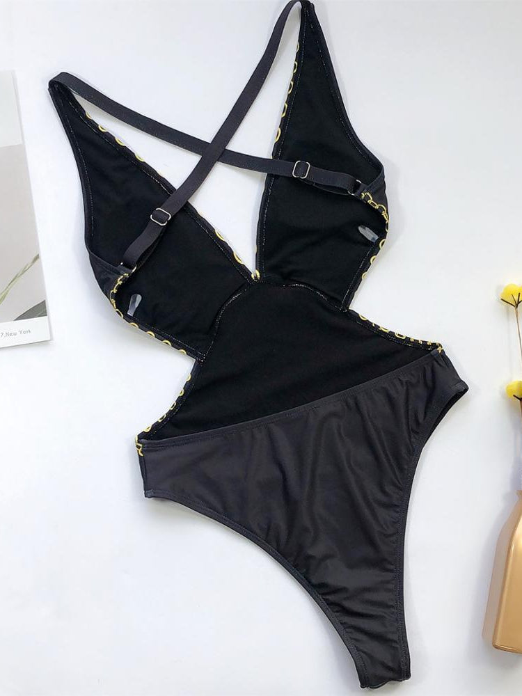 ZASUWA Female Vintage Printed Cross-back Swimsuit