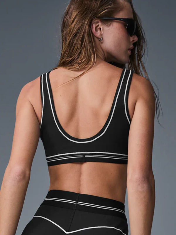 ZASUWA Female Contrast Color Push-lift Leggings