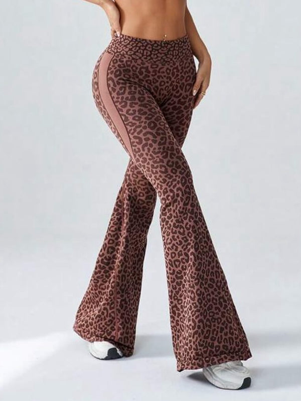 ZASUWA Female Seamless Leopard Print Flare Booty Leggings