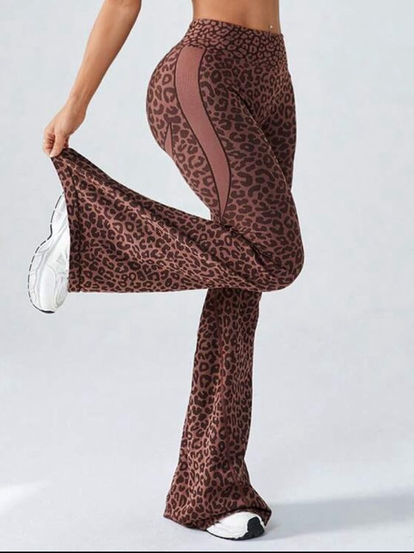 ZASUWA Female Seamless Leopard Print Flare Booty Leggings