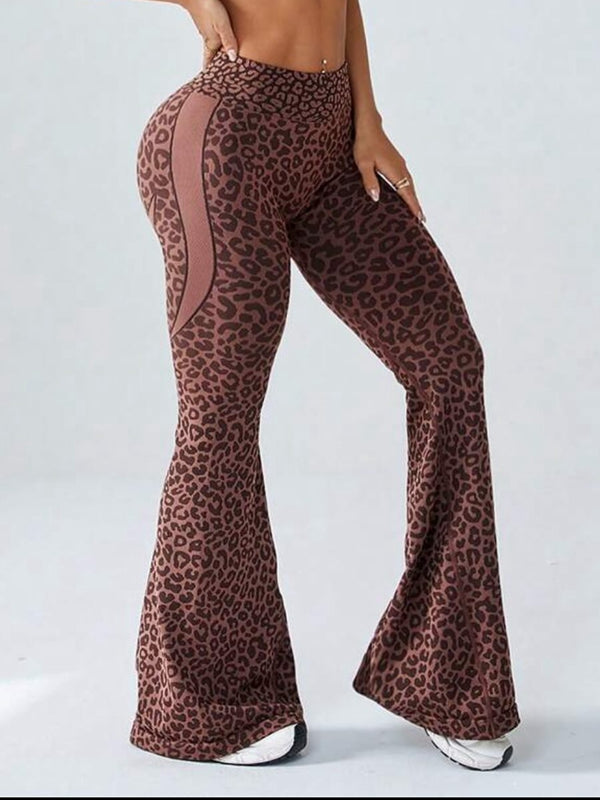 ZASUWA Female Seamless Leopard Print Flare Booty Leggings