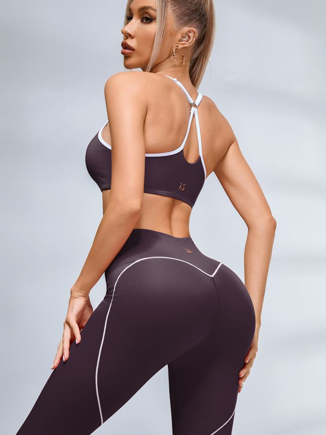 ZASUWA Female Contrast Color Cross Back Sports Bras