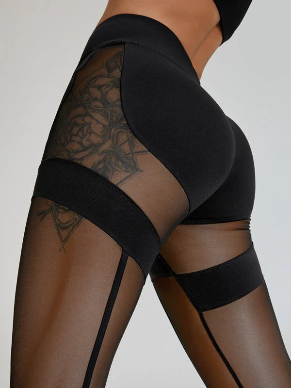 ZASUWA Female Super Sexy Unique Mesh Hip-lift Leggings