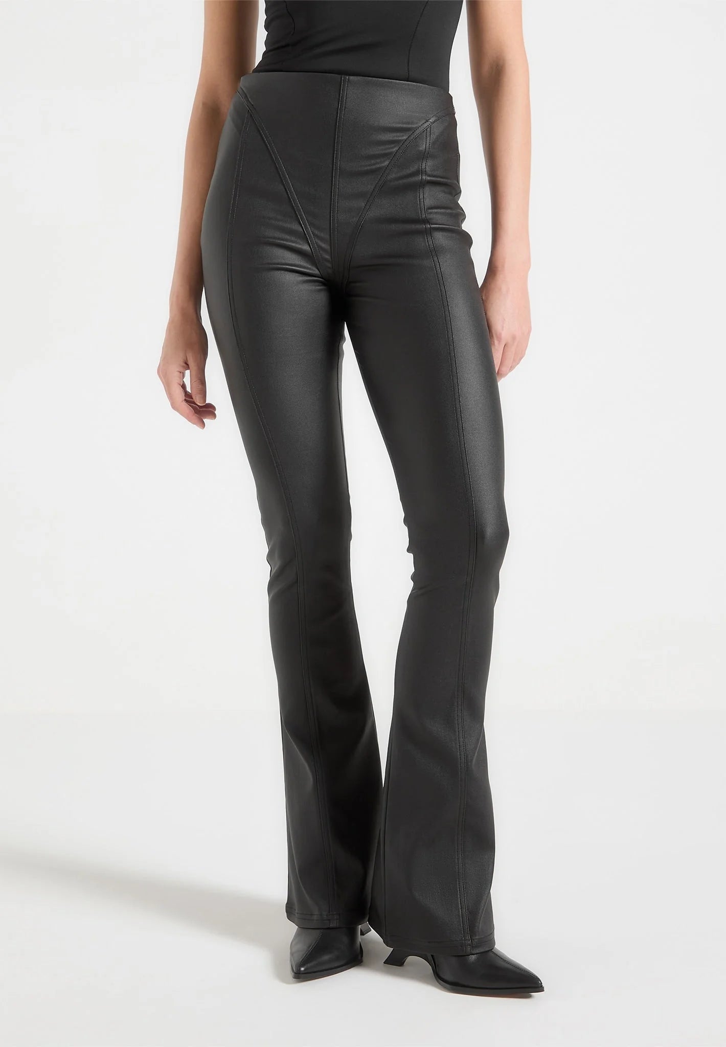 ?ZASUWA Female Faux Leather  Flare Leggings