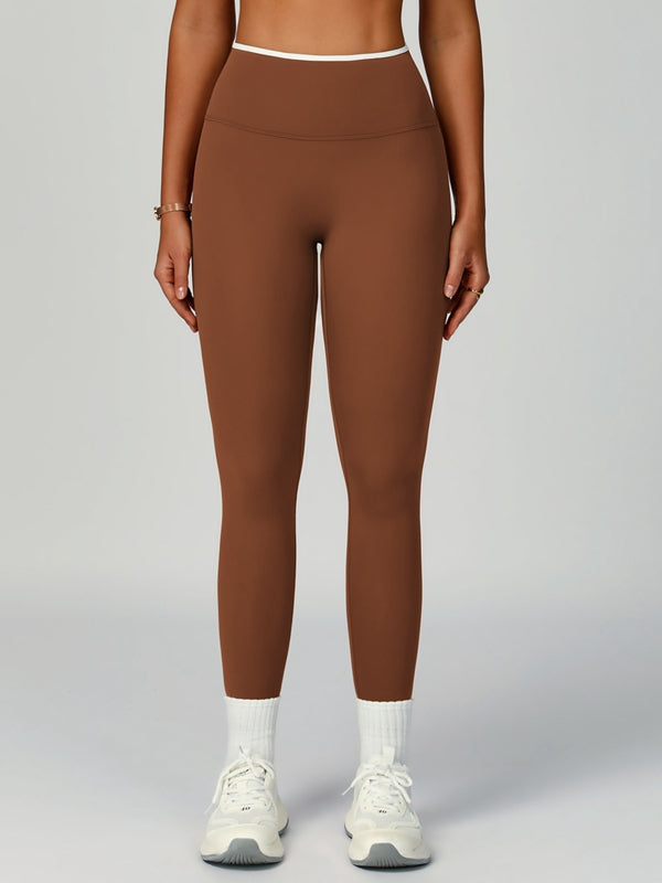 ZASUWA Female Contrast Color Stripe High-rise Flare Leggings