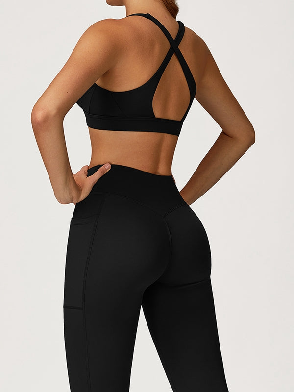 ZASUWA Female V Collar Cross Back V shape-waist Tracksuit