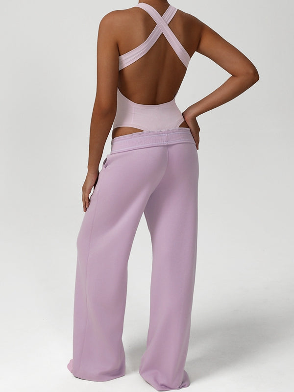 ZASUWA Female V Collar Cross Back Bodysuit