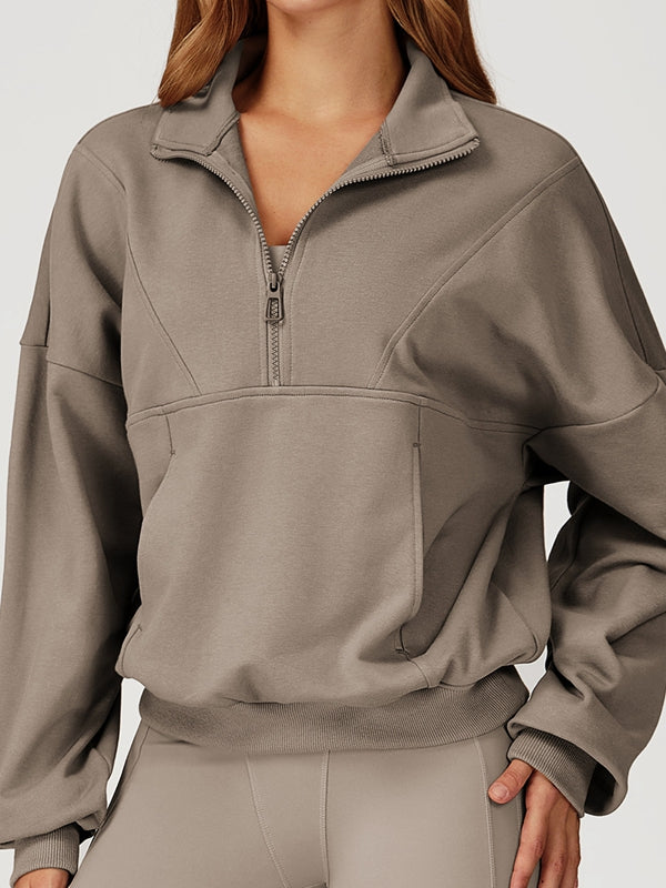 ZASUWA Female Zipper Pocket Casual Hoodie