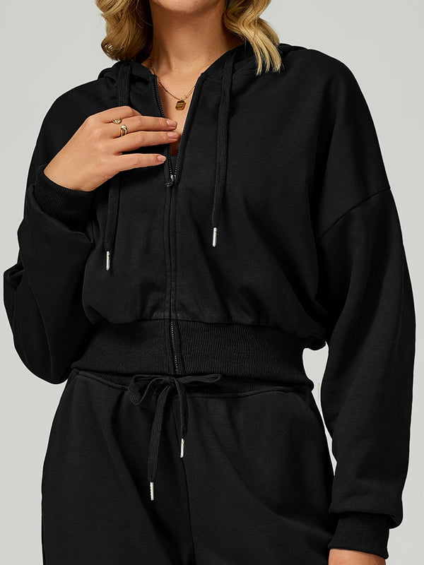 ZASUWA Female Feleece Pocket Casual Zipper Hoodie