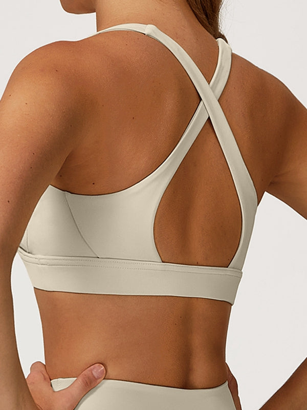 ZASUWA Female V Collar Cross Back Sports Bras