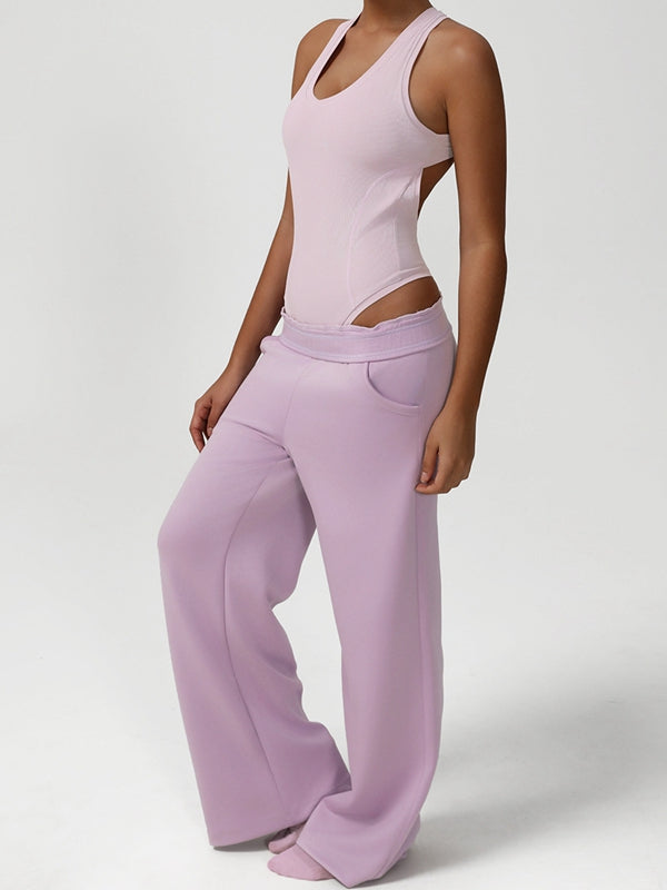 ZASUWA Female V Collar Cross Back Bodysuit