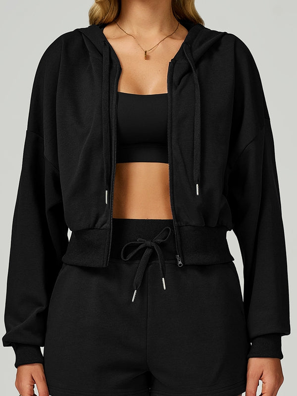 ZASUWA Female Feleece Pocket Casual Zipper Hoodie