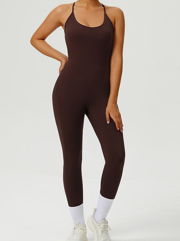 ZASUWA Female Backless U Collar Jumpsuit