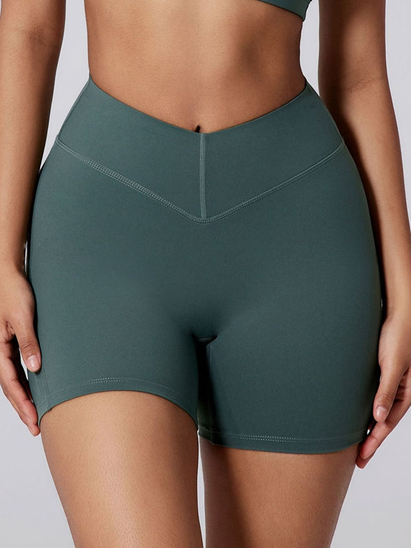 ZASUWA Female V Collar Backless V-shape Waist Hip-lift Short Tracksuit