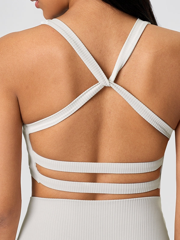 ZASUWA Female Cross Back Ribbed Sports Bras
