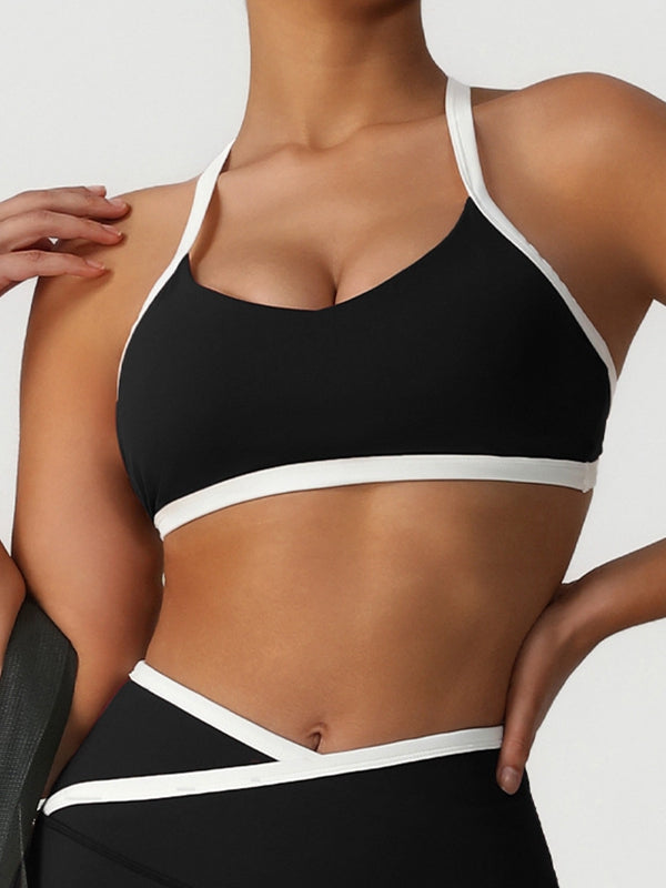ZASUWA Female Sexy Contrast Color Stripe V-shape Waist Leggings
