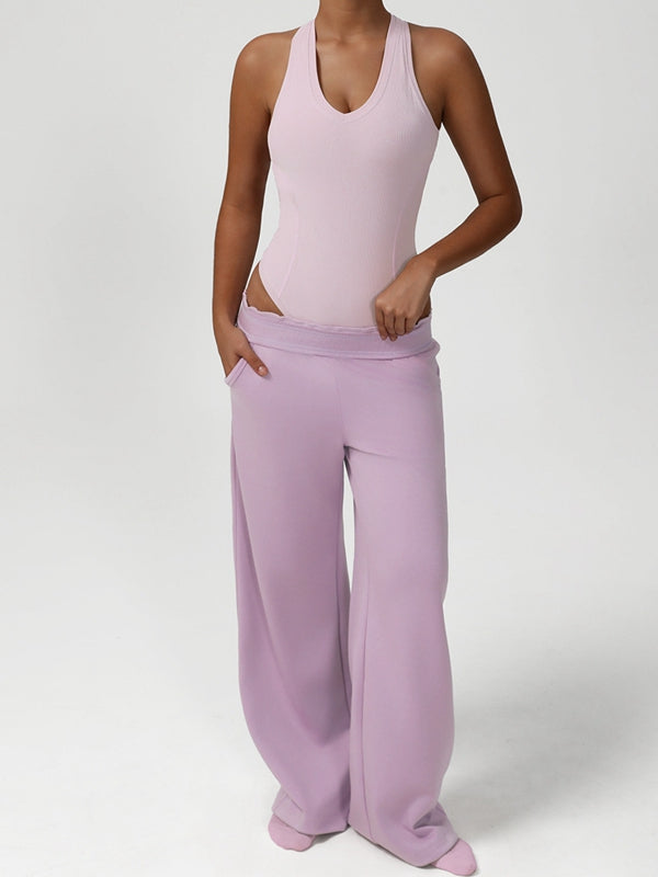 ZASUWA Female V Collar Cross Back Bodysuit