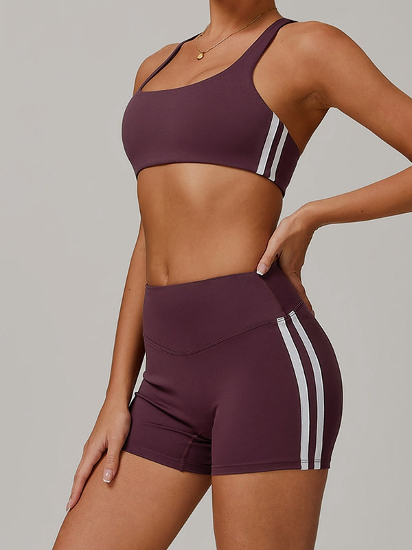 ZASUWA Female Contrast Color Stripes High-rise Leggings