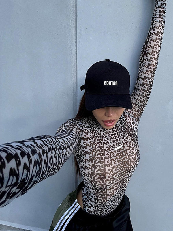 ZASUWA Female Letters Print Bodysuit