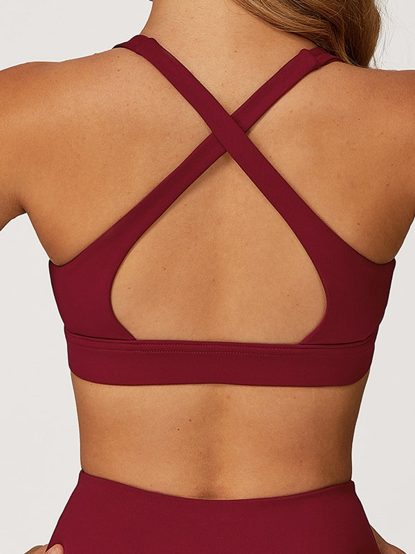 ZASUWA Female V Collar Cross Back Sports Bras
