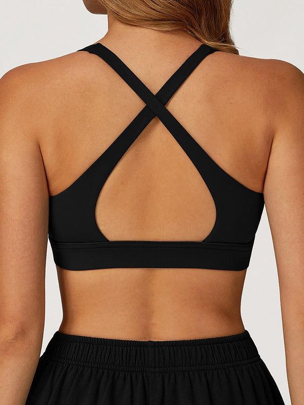 ZASUWA Female V Collar Cross Back Sports Bras