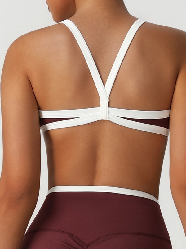 ZASUWA Female Sexy Contrast Color Stripe V-shape Waist Leggings