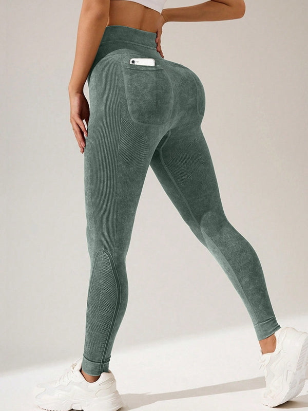 ZASUWA Female Seamless Tie-Dye Printed Leggings