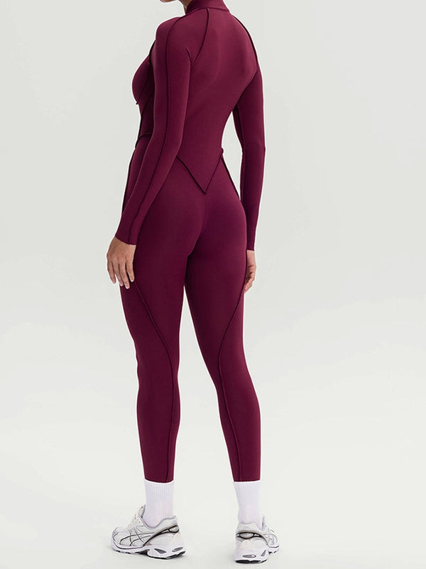 ZASUWA Female Sexy Zipper Stitch Performance Jumpsuit