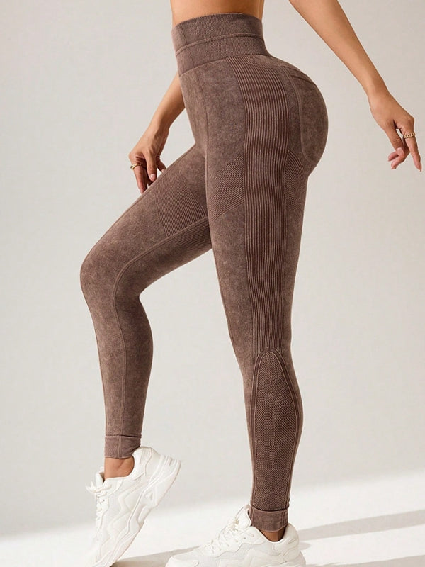 ZASUWA Female Seamless Tie-Dye Printed Leggings