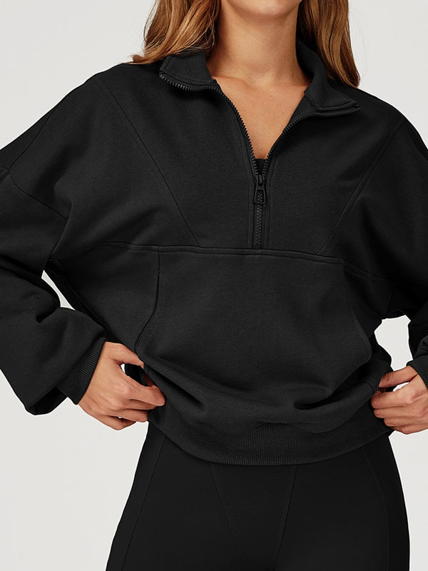 ZASUWA Female Zipper Pocket Casual Hoodie
