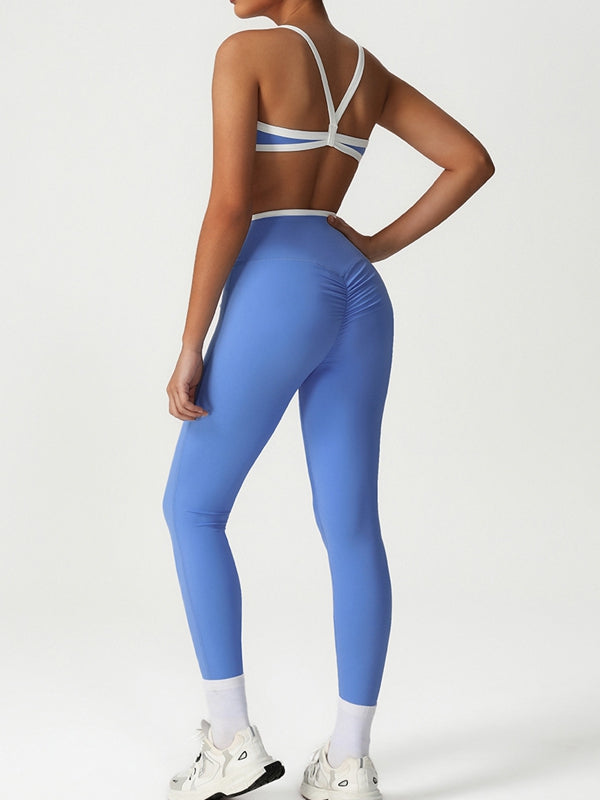 ZASUWA Female Sexy Contrast Color Stripe V-shape Waist Leggings