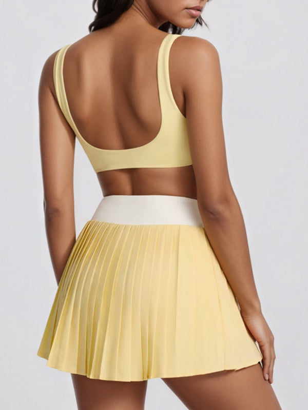ZASUWA Female Contrast Color Twist 2 in 1  V Shape Waist Skirt